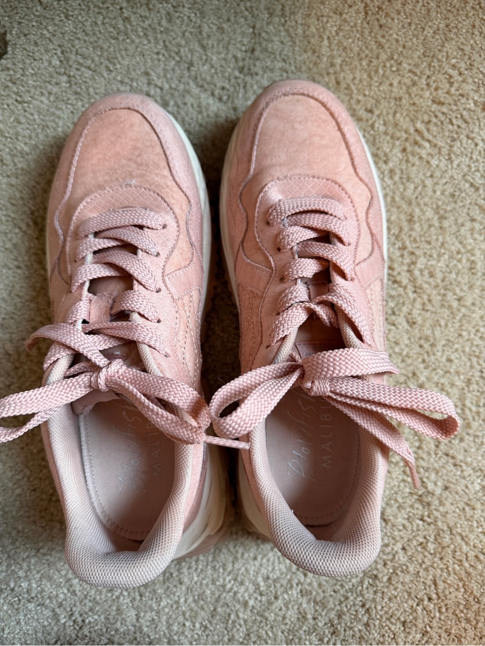 Blowfish Malibu Women's Blush Suede Lace-Up Sneakers